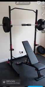 weights bench and rack