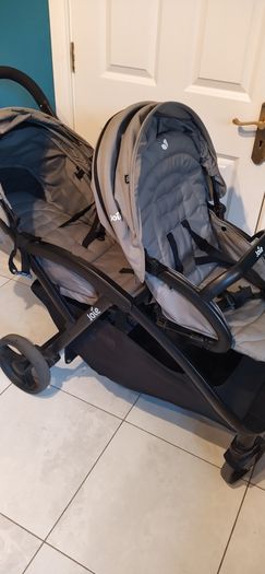 Joie Evalite Duo lightweight tandem double stroller in gray