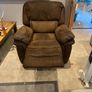 Reclining Arm chair real suede leather, manual recliner Image 3