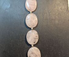 Silver and pink quartz bracelet