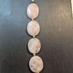Silver and pink quartz bracelet