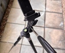 Lightweight tripod for phone or camera, with remote