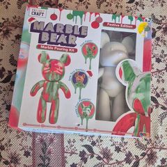 Festive Edition- Marble Pouring Bear Kit - Arts and Crafts, Christmas gift idea.