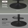 Bar Stools Set of 2 with Backrest  Green Black Grey Brown Image 4