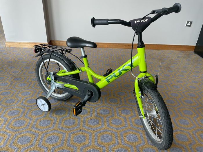 PUKY YOUKE 16 Inch Kids Bike with Helmet Lock and Training Wheels