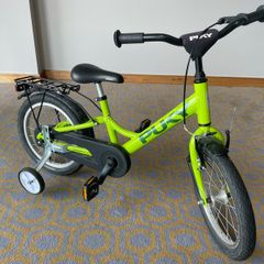 PUKY YOUKE 16 Inch Kids Bike with Helmet Lock and Training Wheels