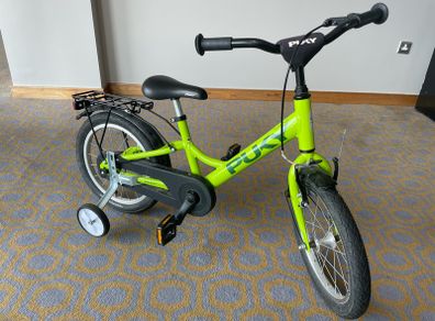 PUKY YOUKE 16 Inch Kids Bike with Helmet Lock and Training Wheels