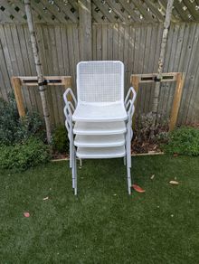 4 x garden chairs with armrests  white