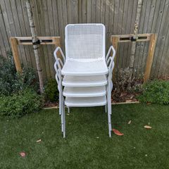 4 x garden chairs with armrests  white