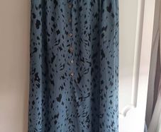 Animal Print front split skirt