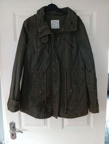 women's dark green denim  jacket size 14