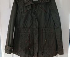 women's dark green denim  jacket size 14