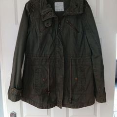 women's dark green denim  jacket size 14