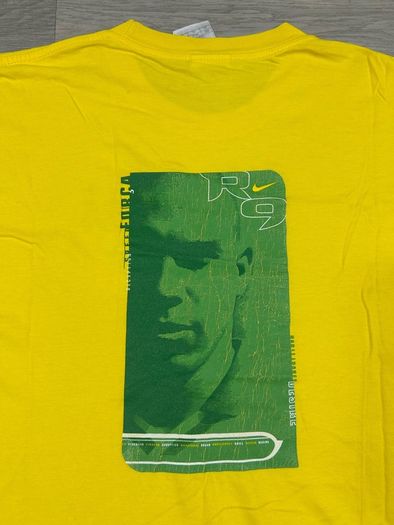 Rare Vintage 1998 Nike Ronaldo Fenomeno R9 Brazil Graphic T-Shirt Tee Mens XL