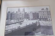Framed Old Photo Of Grattan Bridge, Dublin.