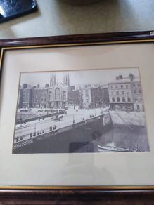 Framed Old Photo Of Grattan Bridge, Dublin.