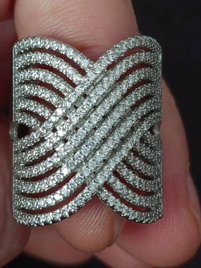S925 Silver  Wedding Criss Cross Ring