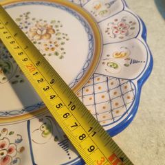 VTG Wall Hanging CONDE TALAVERA Pottery Plate 29 cm. Beautiful Blue Yellow