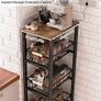 Vegetable Rack with Wooden Top,5-tier kitchen Storage Trolley,Vegetable Trolley on Wheels for Kitchen, Pantry, Office Image 5