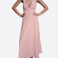 Zara blush pink halterneck backless dress