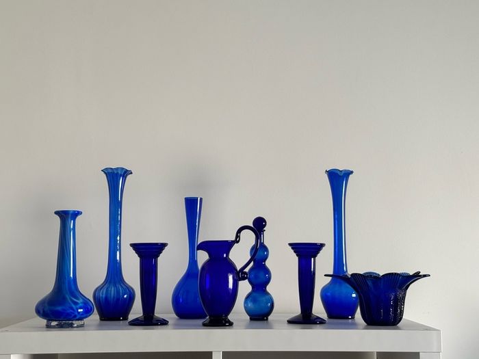 cobalt blue glass bowl