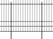 Garden Fence with Spear Top Steel (1.75-2)x17 m Black