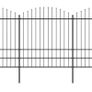 Garden Fence with Spear Top Steel (1.75-2)x13.6 m Black Image 2