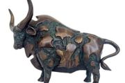 Large Abstract Bull (35cm)  - Patinated Bronze