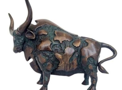 Large Abstract Bull (35cm)  - Patinated Bronze