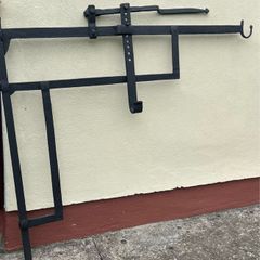 Antique iron crane for fireplace