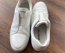 Philip Hog slip on trainers white leather Size 39