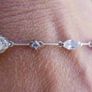 Vintage Sterling Silver 925 Multiple Cubic Zirconia Gems Necklace 5,6g length -18" Image 9