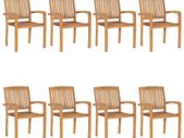 Stacking Garden Chairs 8 pcs Solid Teak Wood