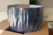 Large Lamp Shade - Blue Suede Fabric Brand New