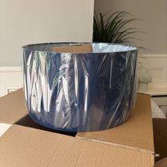 Large Lamp Shade - Blue Suede Fabric Brand New