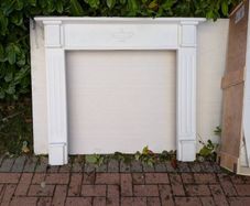 Fireplace and wooden mantle