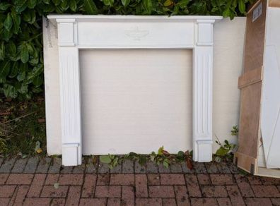 Fireplace and wooden mantle