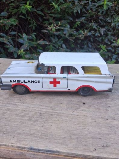 Rare 1960's MTH Japanese Tin plate Friction Ambulance