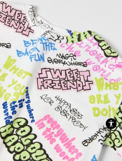 Girls top Graffiti T-shirt 11-12yrs From Zara - New!
