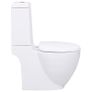 WC Ceramic Toilet Bathroom Round Toilet Bottom Water Flow White Image 5