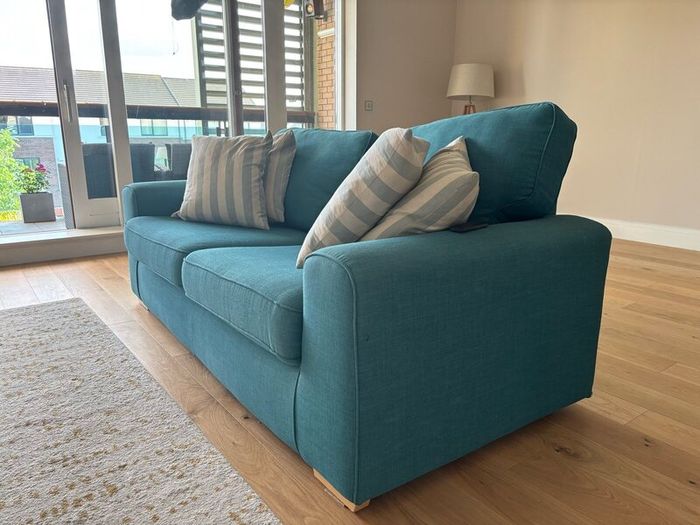 Sofa,4 cushions and a footstool