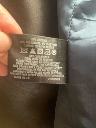 Coast navy satin pencil skirt size 10 will fit size 8 small 10