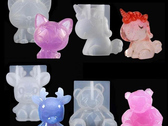 4 Pcs 3D Animals Epoxy Resin Mould Silicone Crystal Epoxy Casting Mold DIY Crafts Tool for Handmade Candle, Resin Crafts (FREE POSTAGE)