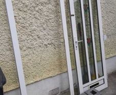 Aluminum entrance door.