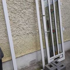 Aluminum entrance door.