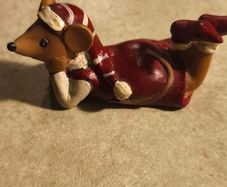 Pottery small Christmas mouse