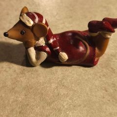 Pottery small Christmas mouse