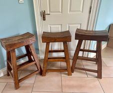 3 wooden Chinese stools