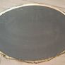 Large antique oval bevelled mirror with brass Image 2