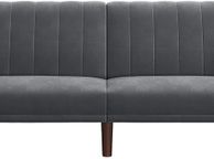 main image for ad Sofa bed, sofa bed, sofa bed, cover made of velvet, legs made of solid wood, 195 x 88 x 78 cm, foldable, fold-out sofa, for dormitories, small rooms, gray